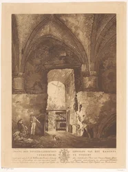 Gezicht vanuit het onderaards gewelf van kasteel Vredenburg in Utrecht