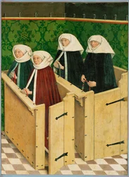De vrouw en dochters van Jacob Fuchsart (olieverf op paneel)