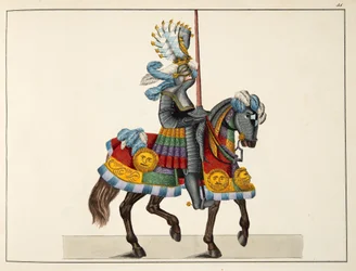 Een ridder op weg naar een toernooi, plaat uit 