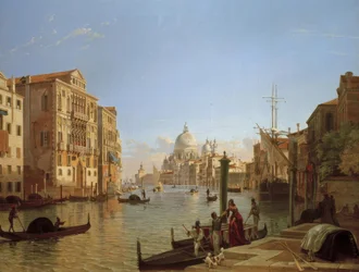 Canal Grande mit Palazzo Cavallo- Franchetti, Santa Maria d