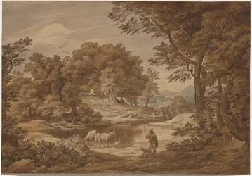 Italiaans landschap met herders