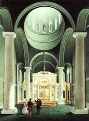 Interieur van de Alexander Nevsky Kerk in Potsdam, 1838