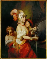 Een theater-kleedkamer (schilderij op doek)