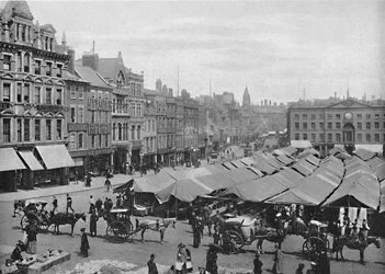 Nottingham: De marktplaats, ca. 1896