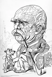 Spotprent van Bismarck gepubliceerd in het tijdschrift Nebelspalter 2 maart 1889 (gravure)