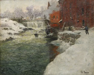 Canvasfabriek bij de Aker-rivier Kristiania, ca. 1890