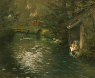 De was doen in de rivier, ca 1895 (schilderij)