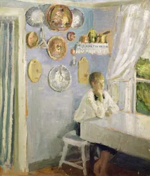 Harald aan de ontbijttafel, ca. 1900