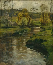 Rivier in Normandië, ca 1896 (schilderij)