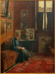 De lezer in het atelier in het Starnberger huis