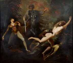 Theodore ontmoet in het bos het spook van zijn voorouder Guido Cavalcanti, ca. 1783