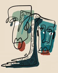 Moderne abstracte gezichten