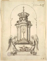 Ontwerp voor een tabernakeldeur om in brons uit te voeren