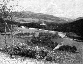 Balmoral Kasteel vanaf Craig Nordie, Schotland, 1900