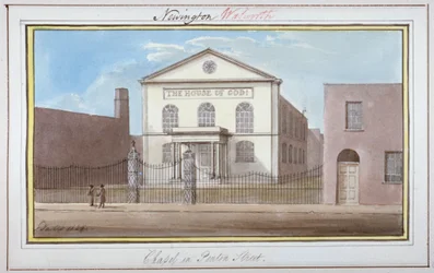Uitzicht op de kapel in Penton Street, Southwark, Londen, 1825