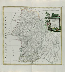 Extremadura van Portugal Alentejo of Algarve, gravure door G. Zuliani uit Tome I van de Nieuwste Atlas gepubliceerd in Venetië in 1776 door Antonio Zatta, Privécollectie
