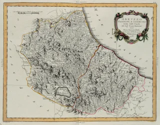 Verre en Nabije Abruzzo, gravure door G. Zuliani uit Tome II van de 