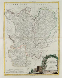 Gouvernances van Bourgogne, Franca Contea en Lyon, gravure door G. Zuliani uit Tome I van de Nieuwste Atlas gepubliceerd in Venetië in 1777 door Antonio Zatta, Privécollectie