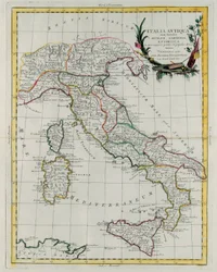 Politieke kaart van Italië, gravure door G. Zuliani uit Volume IV van 
