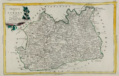 Provincie Surrey, gravure door G. Zuliani uit Tome I van de 