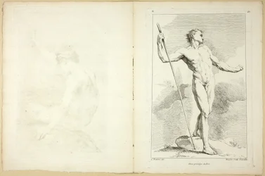 Figuur (recto en verso), uit Seconde livre de figures d’Academies gravées en Partie par les Professeurs de l’ Académie Royale
