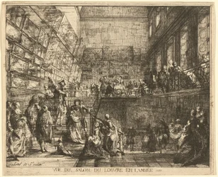 Uitzicht op de Salon van het Louvre in het jaar 1753