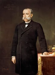 Portret van Manuel Alonso Martínez (1827-1891), Spaanse advocaat en politicus, lid van de Liberale Uniepartij, Madrid, Congres van Afgevaardigden. Schilderij van Gabriel Maureta (19e eeuw).