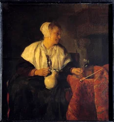 De ribotter. Schilderij door Gabriel Metsu