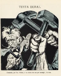 Weigering van de voorzitter van de Italiaanse ministerraad om amnestie te verlenen aan veroordeelden voor politieke misdaden in 1898 (litho)