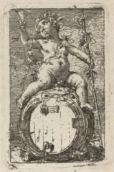 De Jonge Bacchus op een Wijnvat