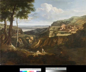 Uitzicht op het klooster van Camaldoli bij Frascati, Italië