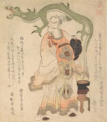 Chinese wijze die een draak oproept, ca. 1825