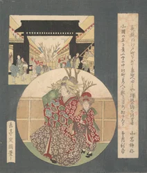 De poort van de Yoshiwara, ca. 1820