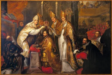 Kroning van keizer Karel V in Bologna door paus Clemens VII