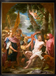 Parochiekerk (Sint-Bartholomeuskerk). Interieur. Schilderij. Martelaarschap van Sint-Bartholomeus. Gaspar De Craeyer of J Van der Heyde (?).