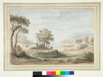 Landschap met een rond tempel