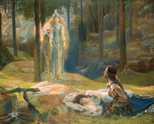 De openbaring. Brunhilde ziet Siegmund en Sieglinde, 1893