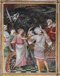 Jezus voor Koning Herodes, detail van "Het leven en de Passie van Christus"