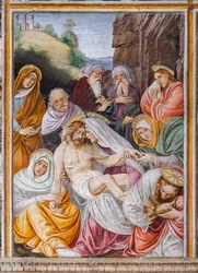 De klaagzang van de Maagd over de dode Christus, detail van Het leven en de passie van Christus