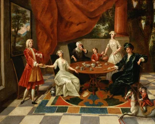 Een Elegante Familie aan de Thee