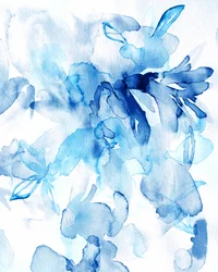 Blauwe bloemen in aquarel