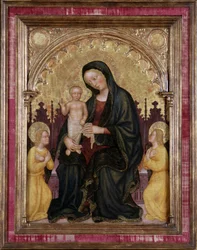 Madonna en Kind op de Troon met Twee Engelen