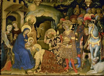 De aanbidding van de Wijzen (tempera op hout)