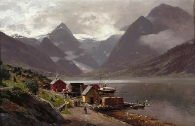 Fjærlands fjord gezien vanaf Mundal