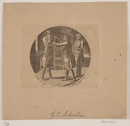 Vignet met Drie Mannen