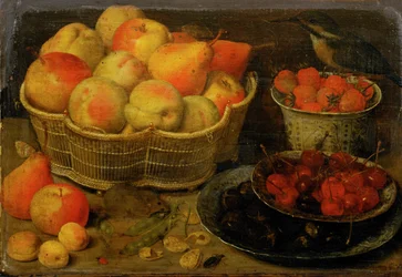 Stilleven met fruit ... (schilderij op hout)
