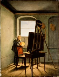 Caspar David Friedrich in zijn atelier