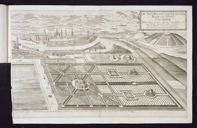 De nieuwe tuinen bij Cremsier, de residentie van de prins-bisschop, gepubliceerd ca. 1700