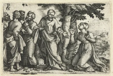Christus geneest de bloedvloeiende vrouw