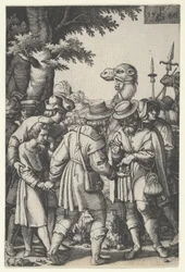 Jozef verkocht aan de kooplieden, uit Het verhaal van Jozef, 1546